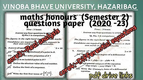 vbu maths semester 2 question paper 2020-23