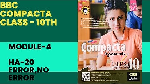 BBC Class10 Module -4|HA-20 Finding error|Solved