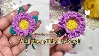 Tutorial Merajut Ikat Rambut Bunga Bagian 1 || Cara Merajut Ikat Rambut || Tutorial Langkah demi Langkah 