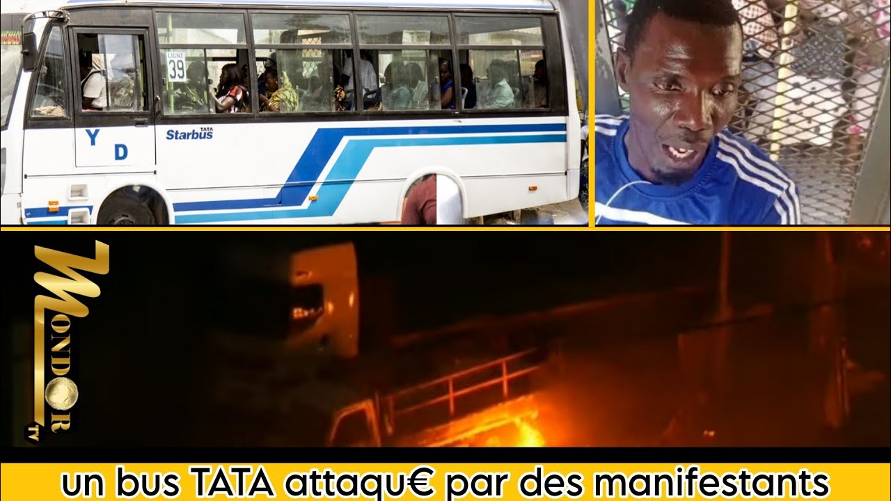 Un autobus TATA attaqu€ par des manif€stants. - YouTube