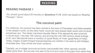 The Coconut Palm | IELTS 13 Reading Answers with Explanation