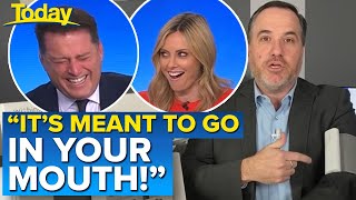 Health gadget leaves Karl in stitches and reporter soaking wet | Today Show Australia