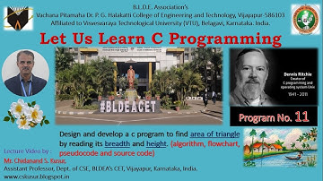 C Program 11 C Program to find area of triangle by reading its breadth and height.