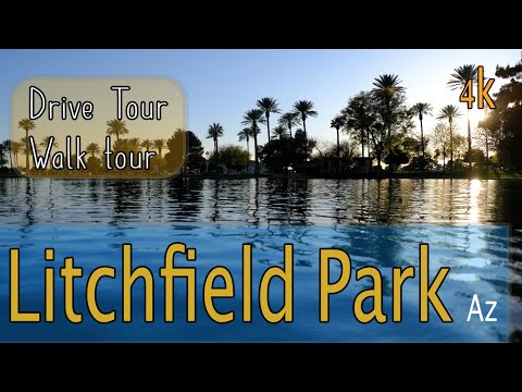 Driving tour Old Litchfield Park, Az/ Walking tour Tierra Verde Lake 4k