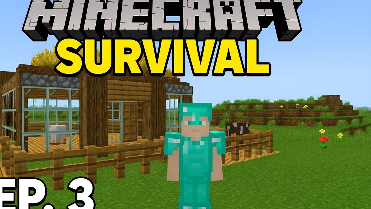 I Finally Crafted Full Diamond Armor & Tools! (Survival EP 3 - YouTube