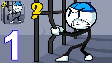 Stick Prison - Stickman Escape - Gameplay Walkthrough Part 1 All Levels 1-18 (Android,iOS)