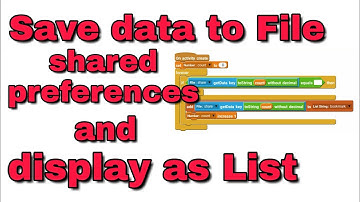 Display data from File shared preferences in a list
