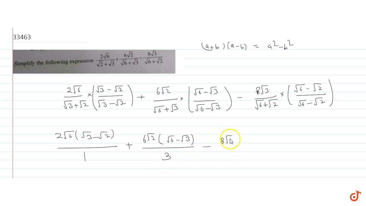 2sqrt 6 Sqrt 2 Sqrt 3 6sqrt 2 Sqrt 6 Sqrt 3 8sqrt 3 Sqrt 6 Sqrt 2 Youtube