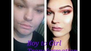 MALE TO FEMALE Makeup Transformation