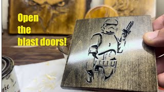 Wooden coaster, carving Star Wars - Your friendly neighborhood Storm Trooper