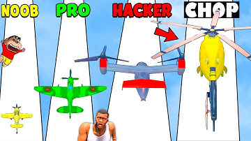 NOOB vs PRO vs HACKER in PLANE EVOLUTION with SINCHAN and CHOP