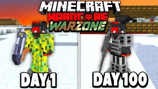 I Survived 100 Days in a War Zone in Minecraft...