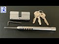811 era euro cylinder door lock picked open with the modified half ball hh pen style lock pick set