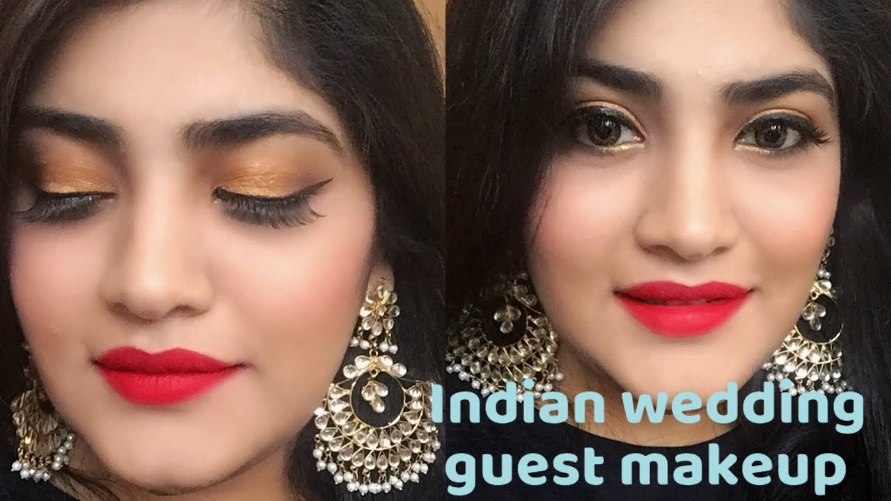 Indian Wedding Guest Makeup Look Gold Eye Makeup Easy For