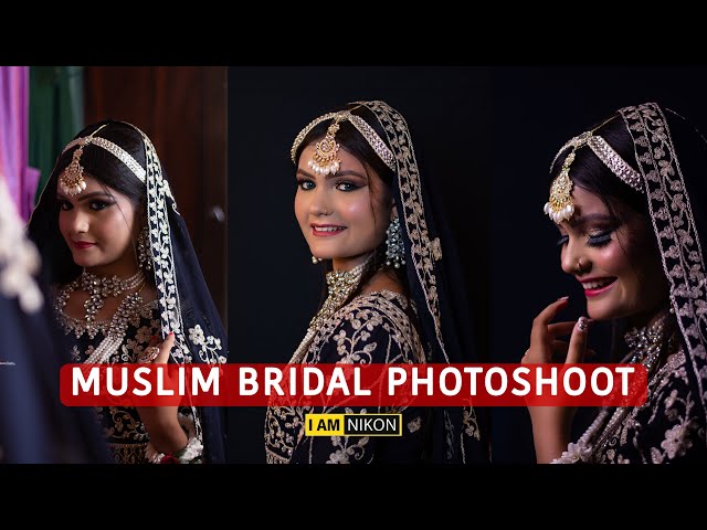 Photo of Bride posing with colour-coordinated bridesmaids