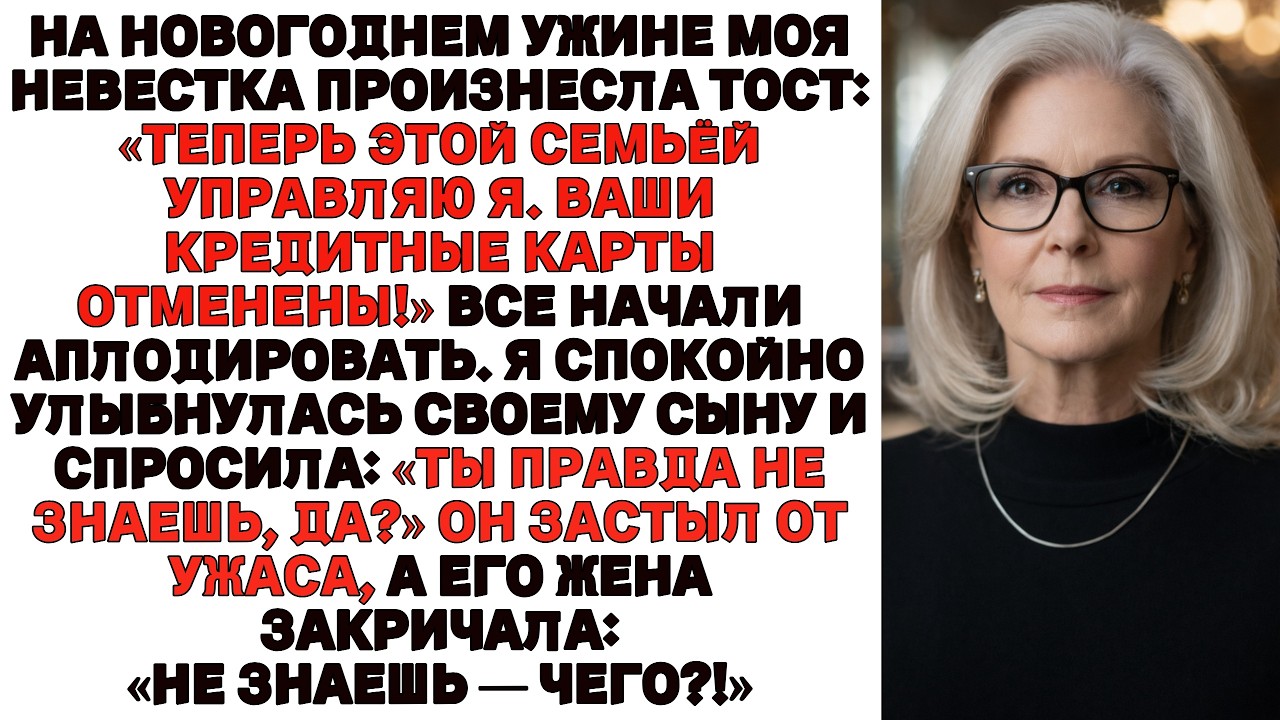 Моя невестка сказала, что будет контролировать новогодний ужин.Я улыбнулась:«Сын разве ты не знаешь?