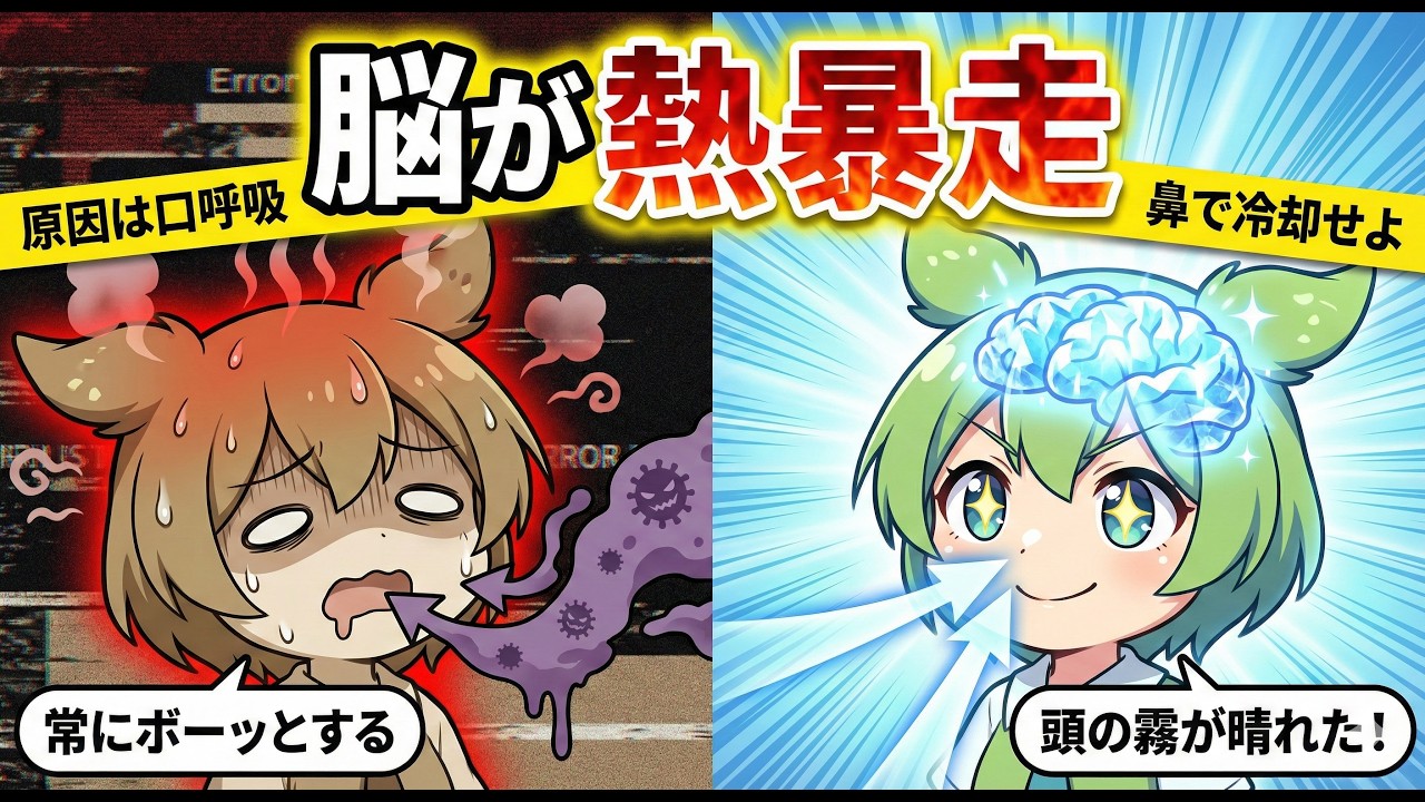 【脳科学】寝ても取れない疲れの正体は「脳の熱暴走」です。10秒で脳を冷却する「鼻の通し方」がヤバい【ずんだもん＆ゆっくり解説】