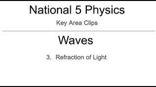 Key Area Clips - Nat 5 Physics - Waves 3 - Refraction of Light