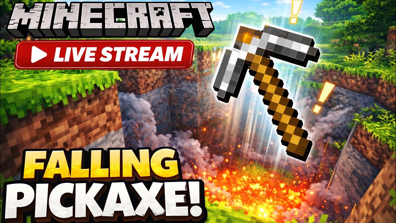 🔴 Minecraft Falling Pickaxe Live part-45 #shorts  #live