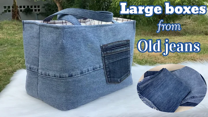 diy large fabric boxes tutorial from old jeans. how to sew fabric boxes diy.diy boxes from old jeans
