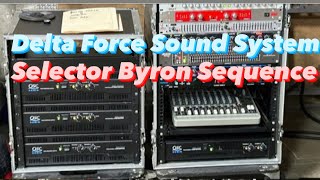 Byron Sequence selecting vinyl, Delta Force Sound System