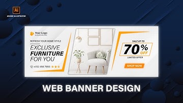 How to make a Professional Website Banner Design in adobe illustrator Tutorial