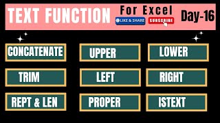 Excel Day 16 Text Functions: Excel में expert बने सारे finction 🔥 एक ही video में सीखें हिंदी में 👍