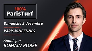 Pronostics PMU R1 - 100% ParisTurf du Dimanche 3 décembre à Paris-Vincennes