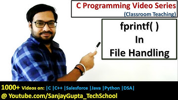 Use of fprintf( ) in file handling in C language | C programming video tutorials series
