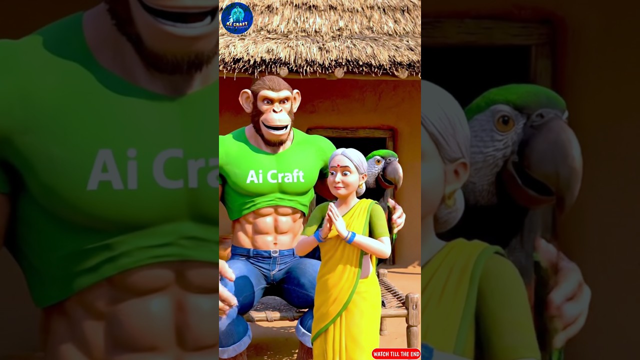 monkey gave mother big magical parrot 🦜