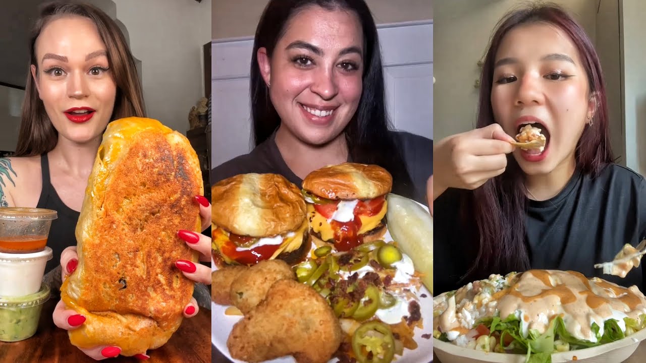 tiktok mukbang compilation 37 | wingstop, chipotle burrito, loaded fries and more