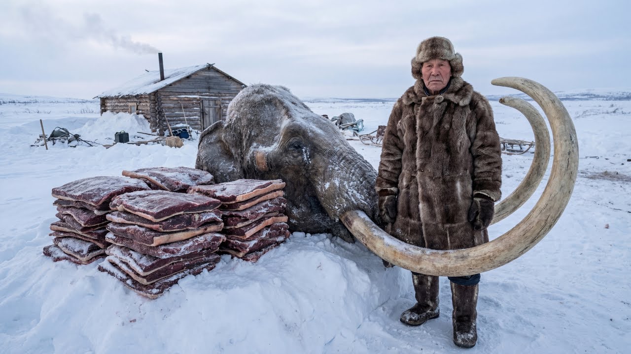 10000kg Woolly Mammoth Hunt in −71°C Yakutia | Feeding a Nomad Village Before the Cold Wins