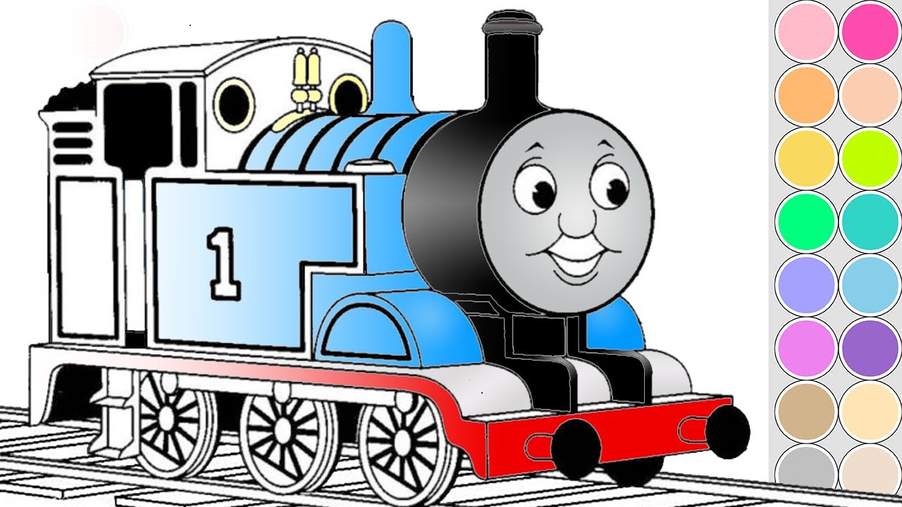 Coloring Thomas train for kids Drawing animation Thomas