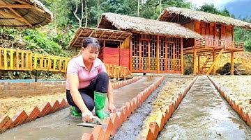 Farm road construction techniques using cement and red bricks/ Ly Nhe