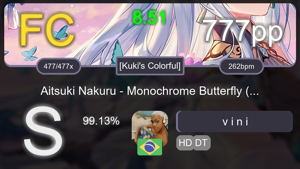 Osu! v i n i #22 BR | Aitsuki Nakuru - Monochrome Butterfly (Cut