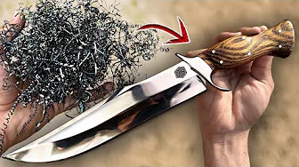 Making a Bowie Knife out of Lathe SHAVINGS