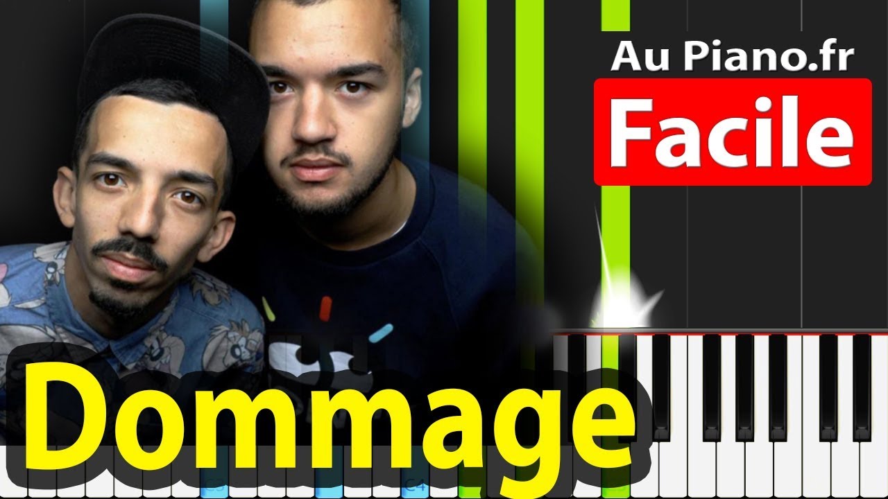 Dommage Bigflo Et Oli Piano Tutoriel Facile Synthesia Youtube
