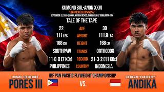 Download lagu Leonard Pores III vs. Andika D' Golden Boy FULL FIGHT | IBF Pan Pacific Flyweight Championship Title