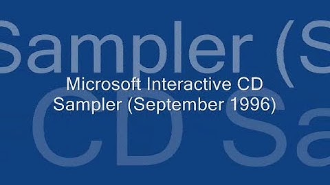 Microsoft Interactive CD Sampler (September 1996) (Video Compilation)