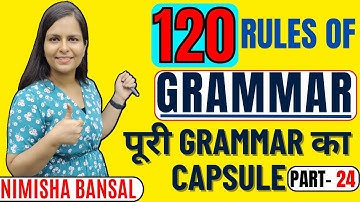 120 RULES OF GRAMMAR | NIMISHA MAM | RULES OF GRAMMAR | ENGLISH GRAMMAR | 8th JULY 2021 | PART 24