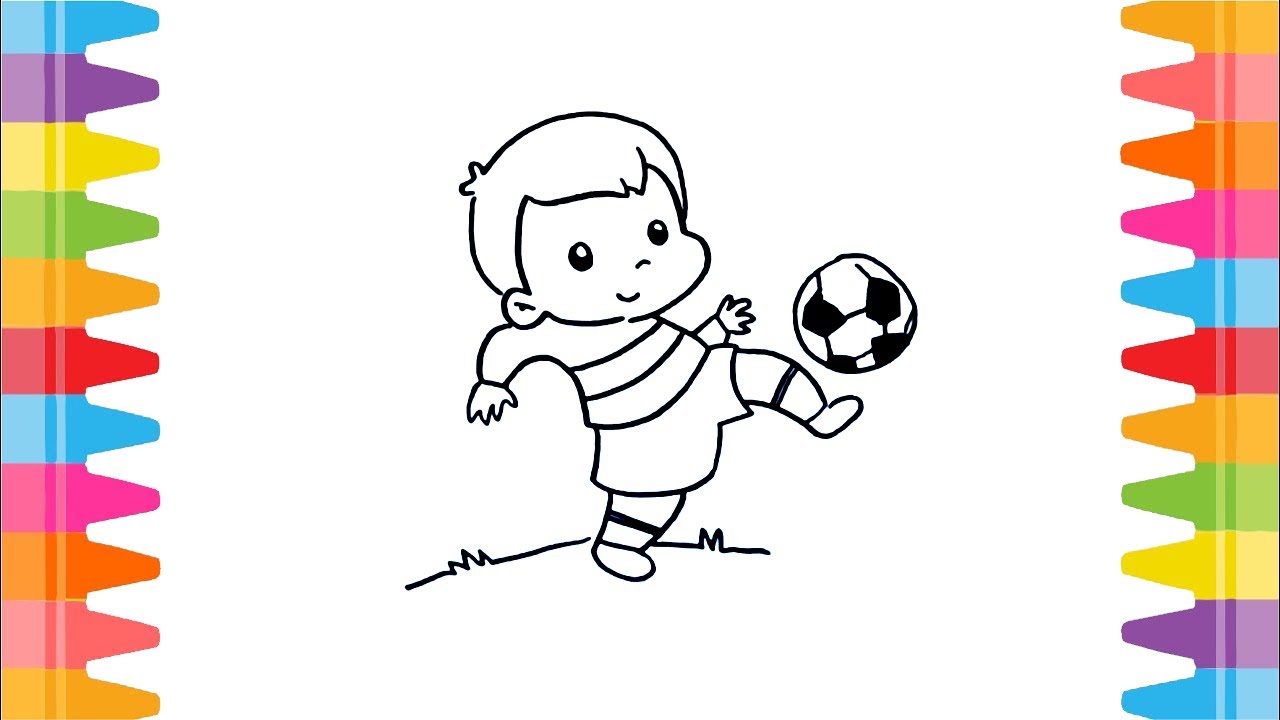 How to Draw Boy Playing Football Step by Step YouTube
