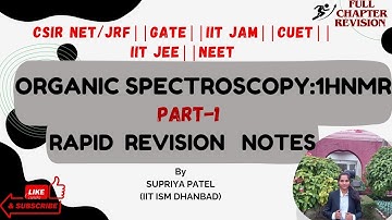 Organic Spectroscopy : 1H NMR Short Notes (Part-1)||GATE||CSIR NET/JRF||IIT JAM||CUET PG