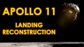 Apollo 11 Landing Animation - Cockpit audio cleanup, Blender 3D, ground view, Moon, NASA