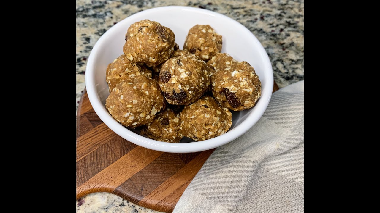 Cinnamon Raisin Oatmeal Energy Balls (Protein Powder/Vegan) YouTube