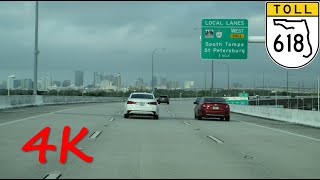 ⁴ᴷ Lee Roy Selmon Expressway (FL 618) westbound (Express Lanes) [4K VIDEO]