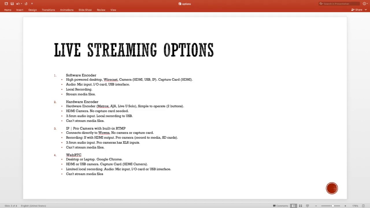 Live Streaming Options YouTube