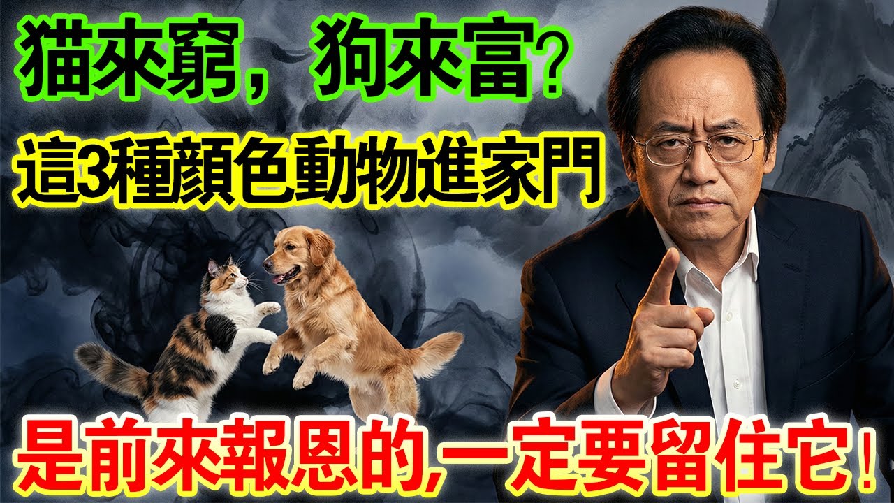 倪海廈：貓來窮，狗來富是誤解！這3種顏色的動物主動上門，是帶着前世的緣分來報恩的，留住就是留住財庫！#倪海廈 #中醫養生 #風水改運 #貓來窮狗來富 #經方中醫