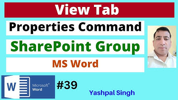 SharePoint Group |Properties Command| in View Tab | MS Word | | Hindi |