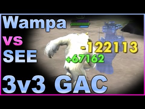 3v3 GAC Wampa vs Qui Gon JInn w Mace & Anakin Skywalker - WIN, but too  risky for a counter! 