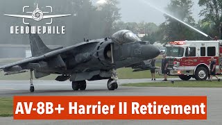 USMC McDonnell Douglas AV-8B+ Harrier II Museum Retirement with Arrival Flybys & Walk-Around 15Jul24